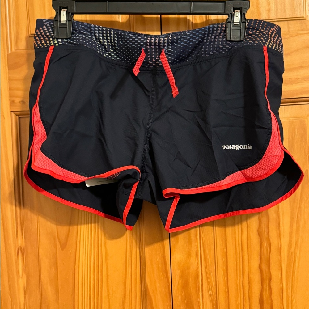 Patagonia Women's Strider Shorts - Navy Blue and Shock Pink